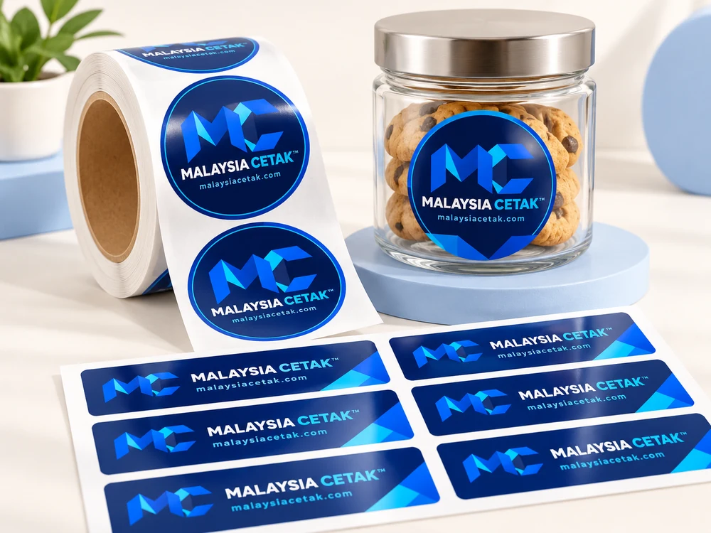 Visual contoh Sticker label Malaysia Cetak